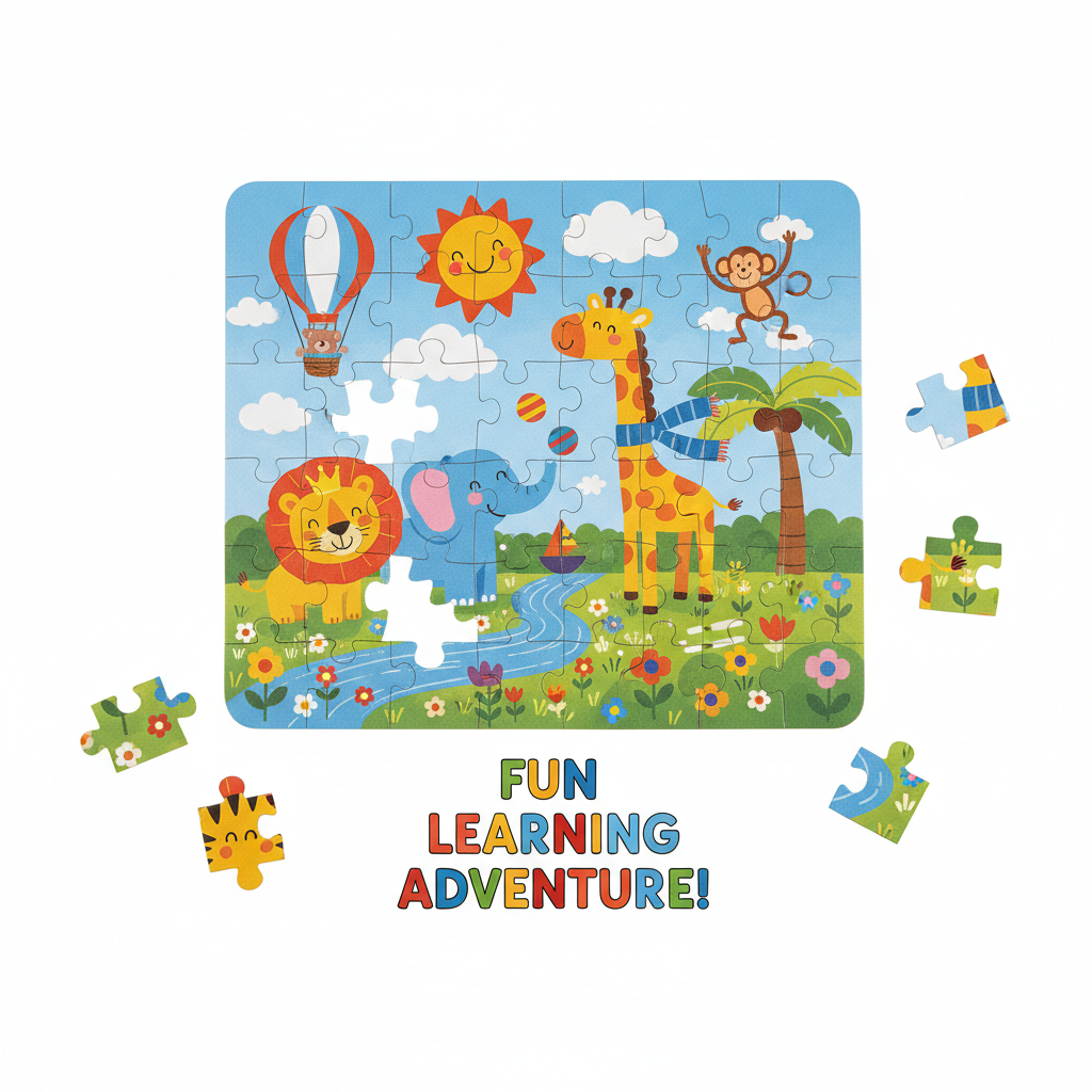 Colorful children's jigsaw puzzle
