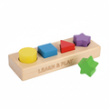 Colorful wooden shape sorter toy for toddlers