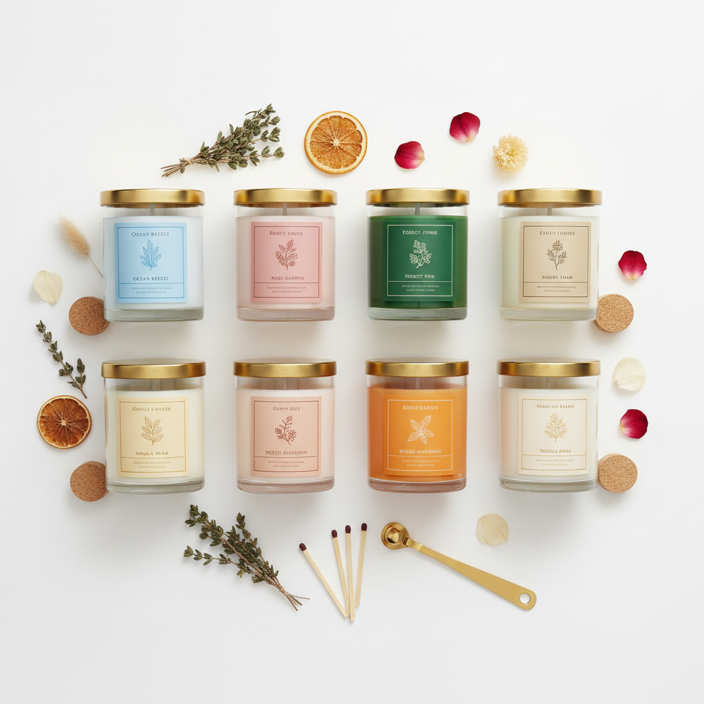 Set of luxury scented candles