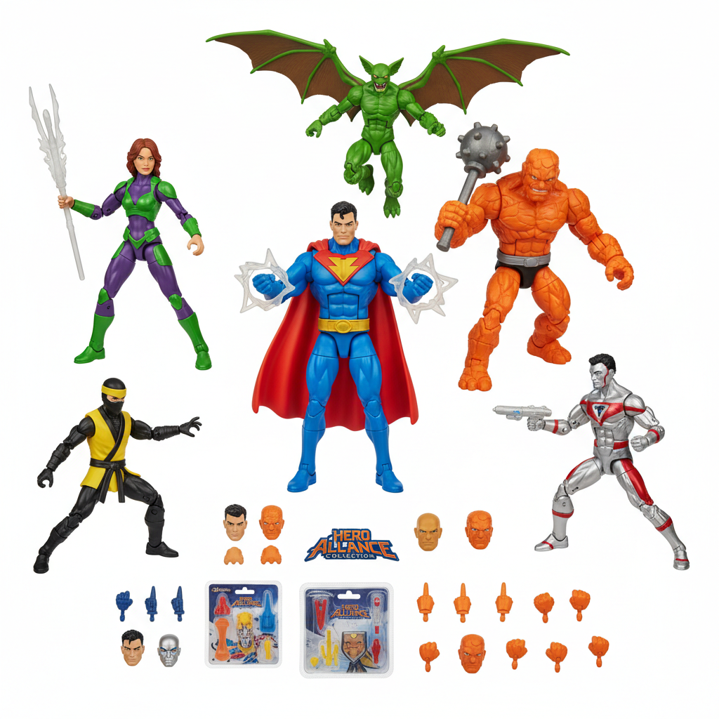 Colorful action figure toy set