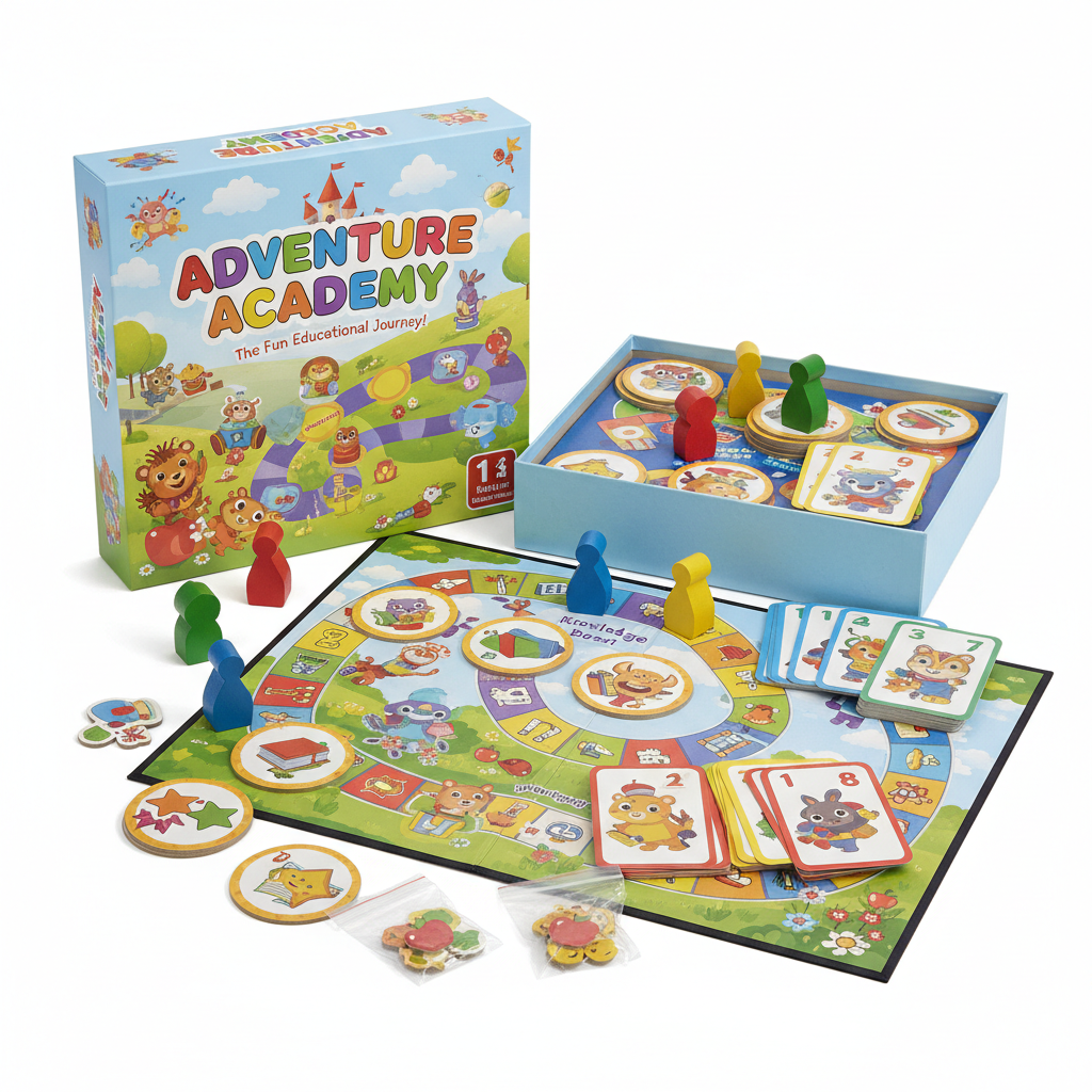 Colorful family board game set