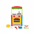 Colorful wooden play kitchen set